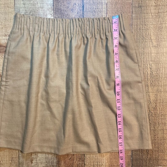 J.Crew Camel Tan Wool Blend Elastic Waist Mini Skirt Pockets Size 8 95435‎ FA17 - Picture 4 of 7